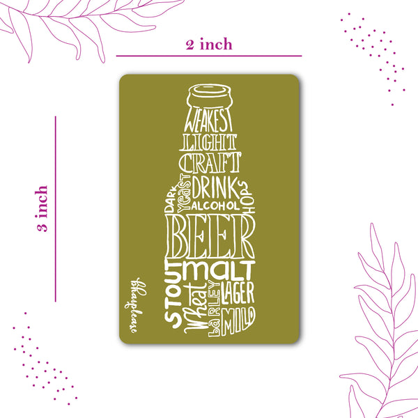 Beer Bottle (Green) Wooden Fridge Magnet