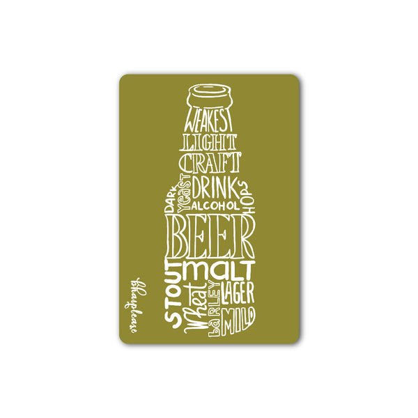 Beer Bottle (Green) Wooden Fridge Magnet