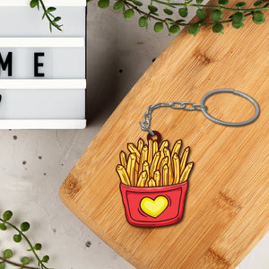 Fries Wooden Keychain