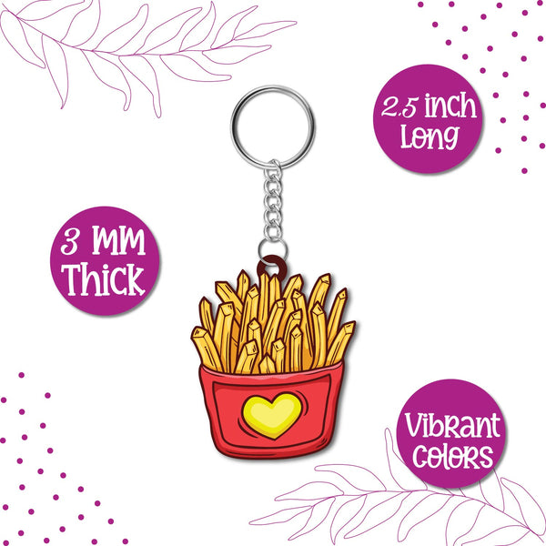 Fries Wooden Keychain