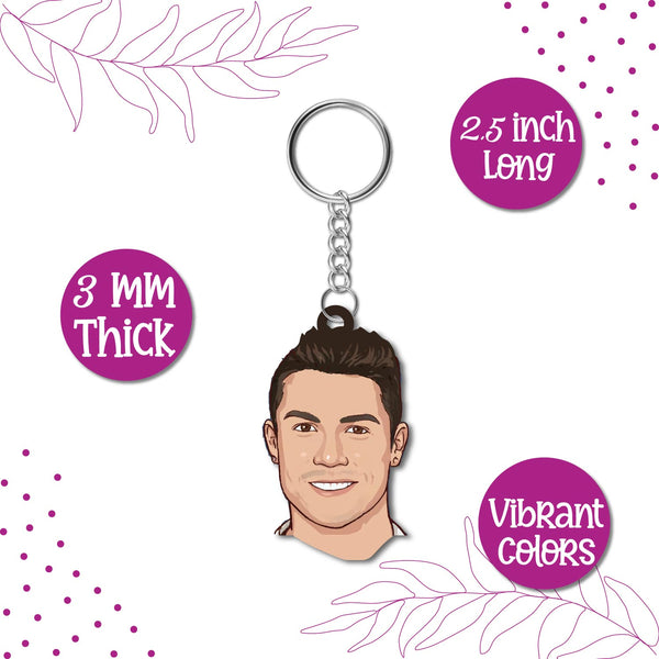 Ronaldo Wooden Keychain