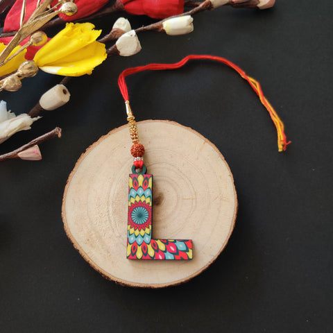 Alphabet L Wooden Lumba Rakhi