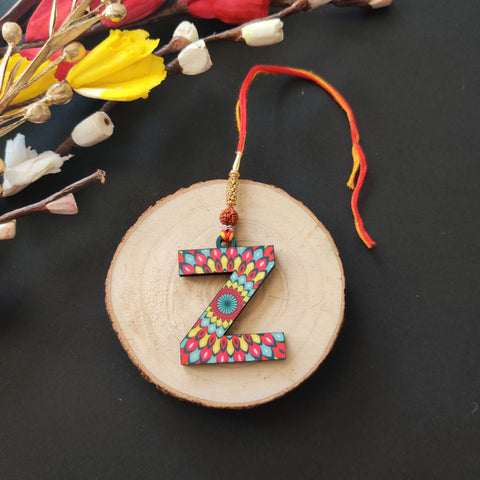 Alphabet Z Wooden Lumba Rakhi