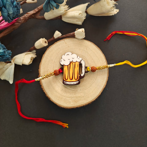 Beer Love Wooden Rakhi