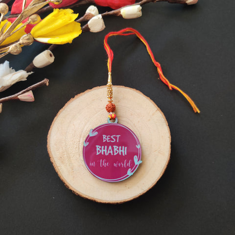 Best Bhabhi Wooden Lumba Rakhi