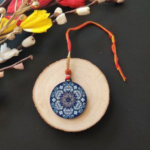 Ethnic Mandala Wooden Lumba Rakhi