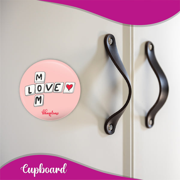 Love Mom Round Fridge Magnet