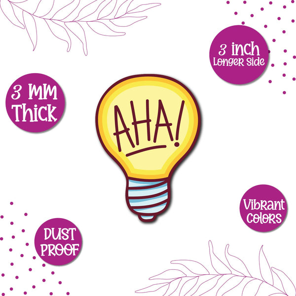 Aha Bulb Wooden Fridge Magnet