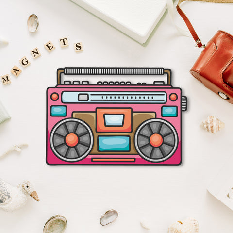 Cassette Player Wooden Fridge Magnet