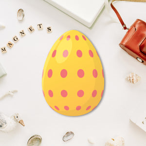 Easter Egg Yellow Wooden Fridge Magnet