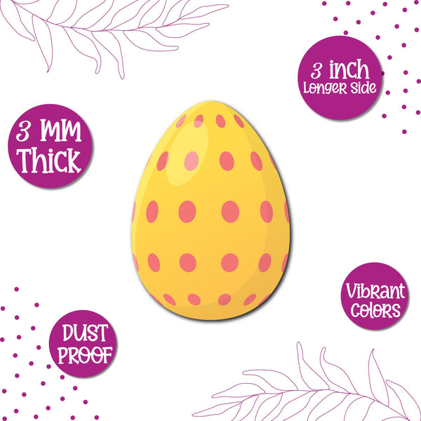 Easter Egg Yellow Wooden Fridge Magnet