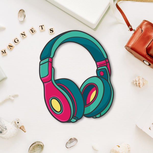 Headphone Wooden Fridge Magnet