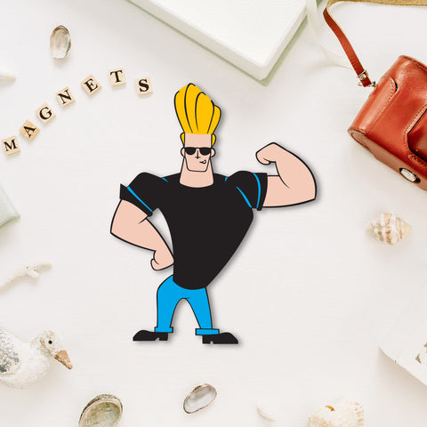 Johnny Bravo Wooden Fridge Magnet