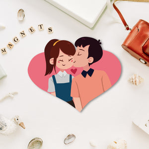 Love Couple Wooden Fridge Magnet