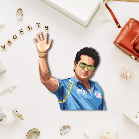 Sachin Tendulkar Wooden Fridge Magnet