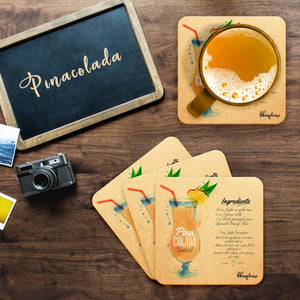 Pina Colada (Yellow) Wooden Coaster