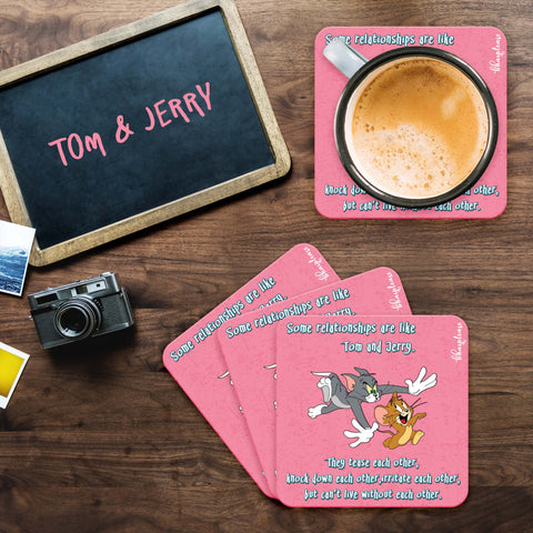 Tom and Jerry Wooden Coaster