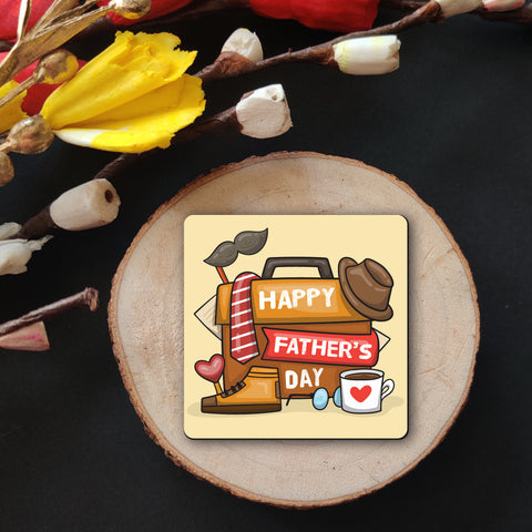 Happy Fathers Day Wooden Fridge / Refrigerator Magnet