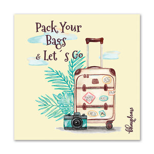 Pack Your Bag Wooden Fridge / Refrigerator Magnet