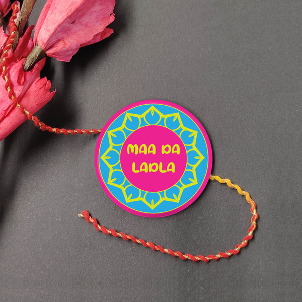 Maa Da Ladla Metal Rakhi with Fridge Magnet